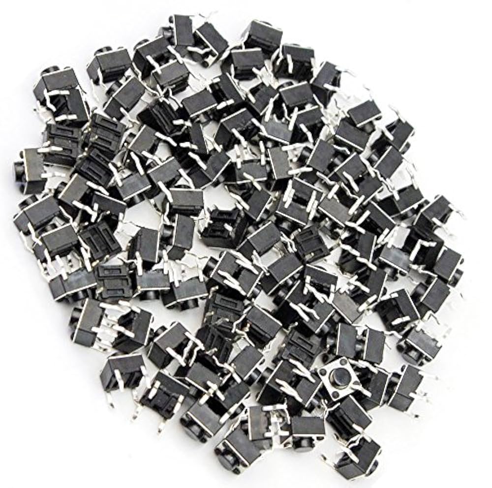 Amazon | KKHMF タクトスイッチ 6*6*6mm (100個入) | タクティル